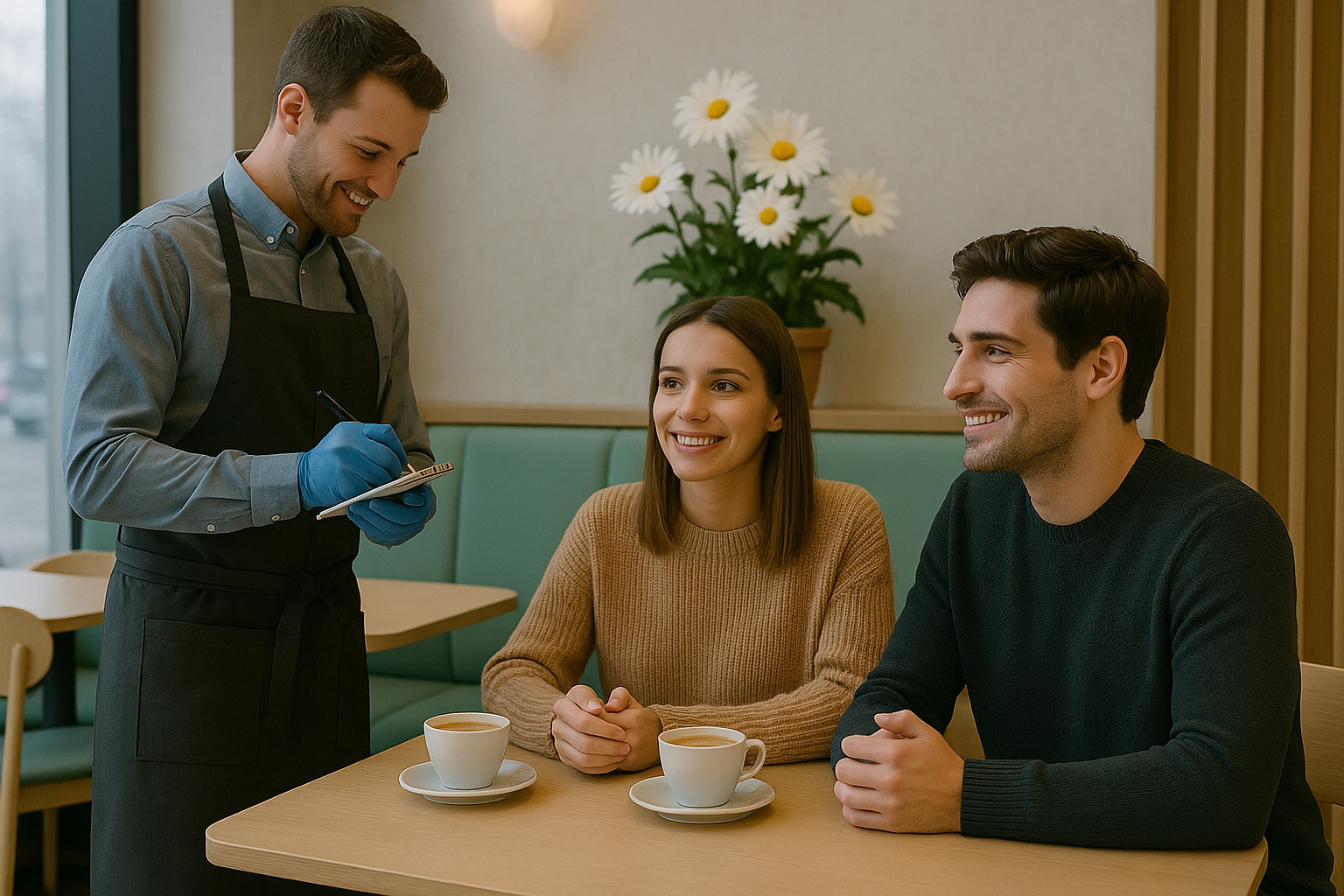 Bild B: Bestellung im Café